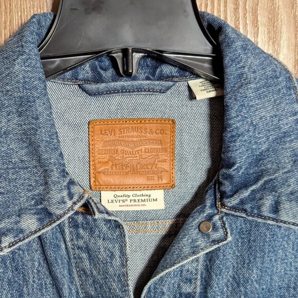 Levi's Blue Denim Trucker Jean Jacket, M - Picture 3 of 11
